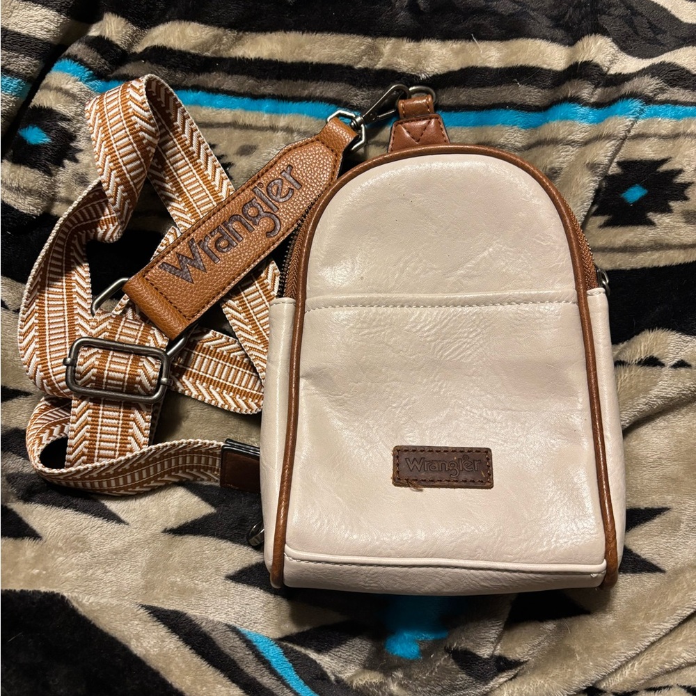 Wrangler Cream and Brown crossbody sling